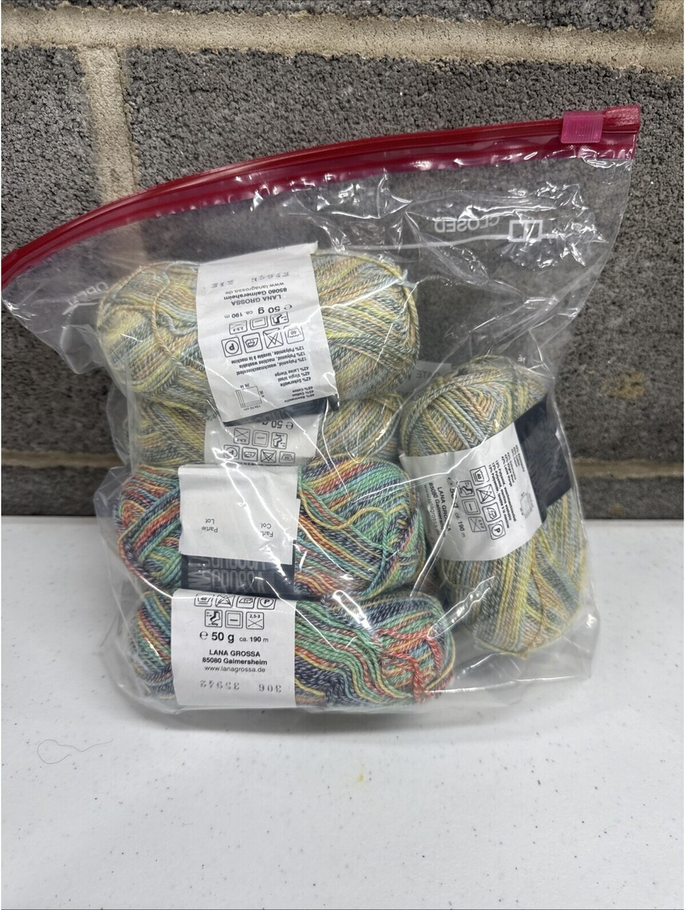 Lana Grossa Meilenweit Cotton Fun Mixed Color 6 Skein Lot